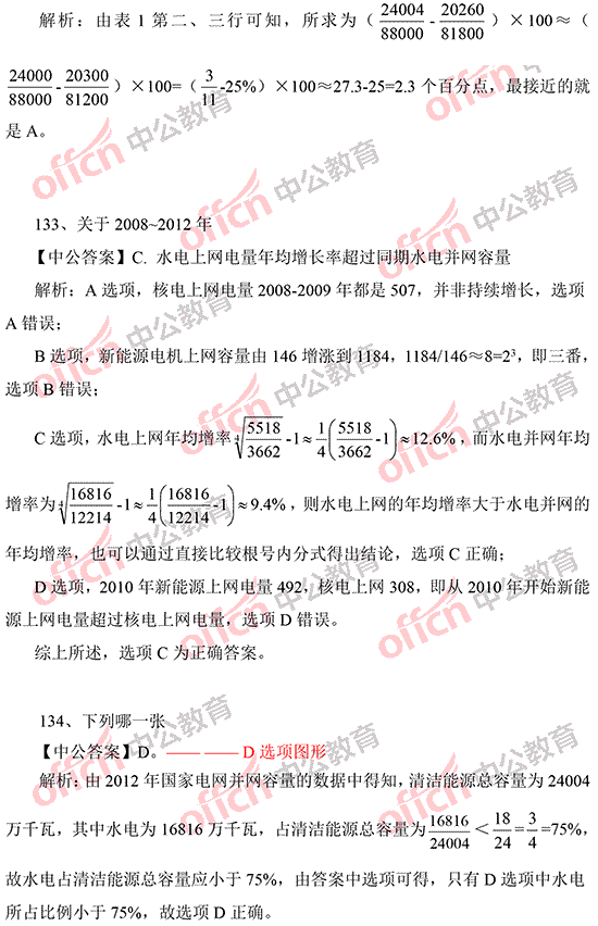 2014年國家公務員考試資料分析 答案解析